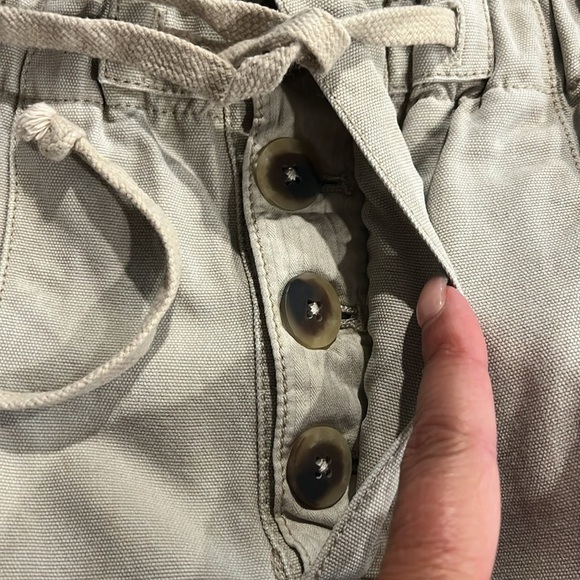 Free People margate light tan paper bag waist pleated trouser pants size small - Picture 6 of 10